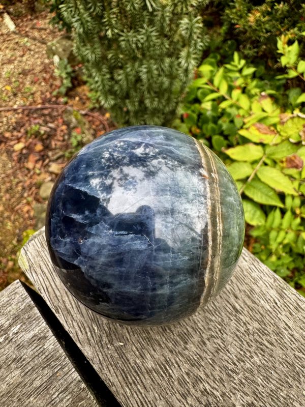 Deep Blue Fluorite Sphere
