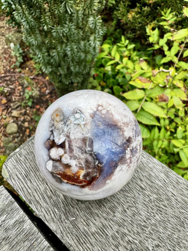 Blue Flower Agate Sphere