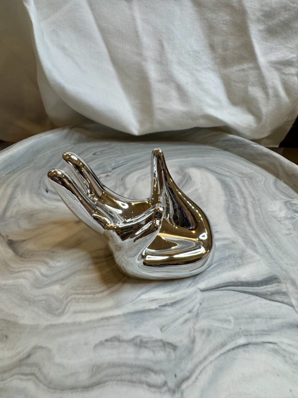 Silver Hand Sphere Holder