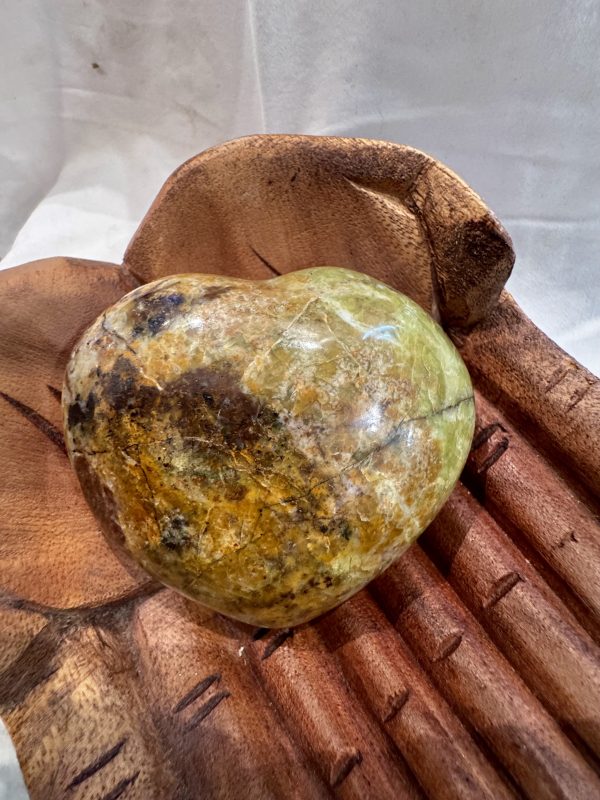 Puffy Green Opal Heart